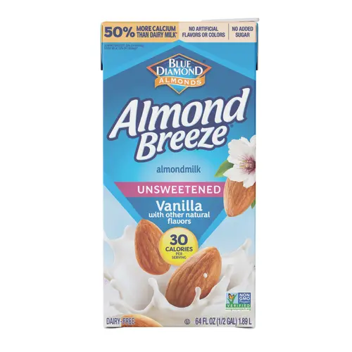 Almond Breeze Shelf-Stable Unsweetened Vanilla Almond Milk, 64 oz Can