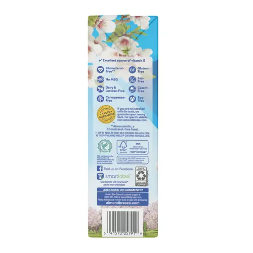 Almond Breeze Shelf-Stable Unsweetened Vanilla Almond Milk, 64 oz Can thumbnail 3
