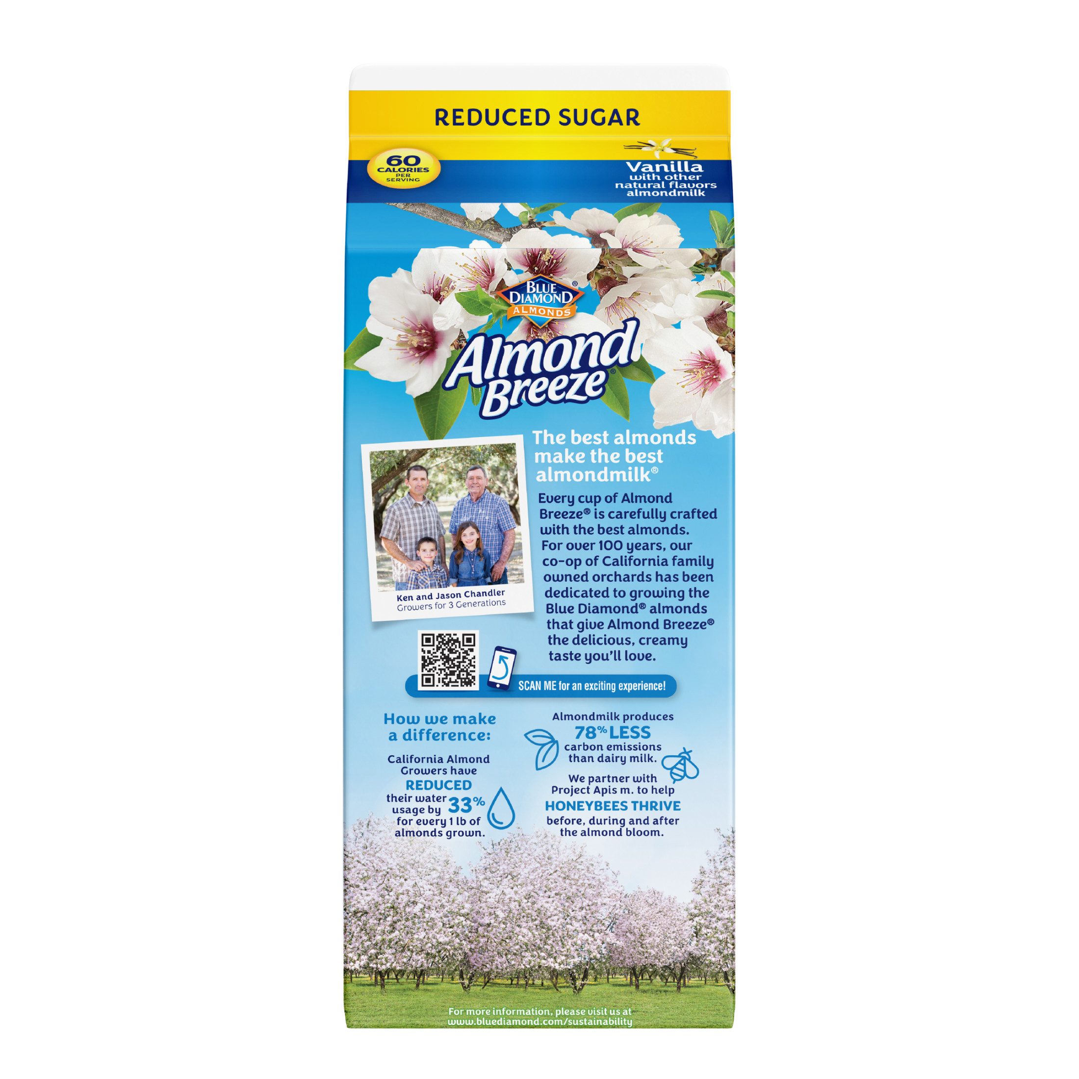 Almond Breeze Reduced Sugar Vanilla Almond Milk, 64 oz thumbnail 4
