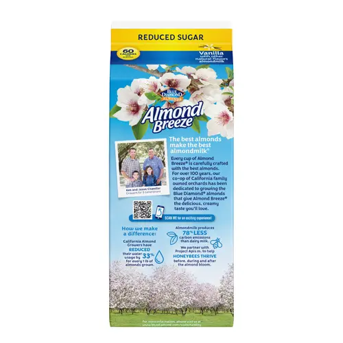 Almond Breeze Reduced Sugar Vanilla Almond Milk, 64 oz thumbnail 4