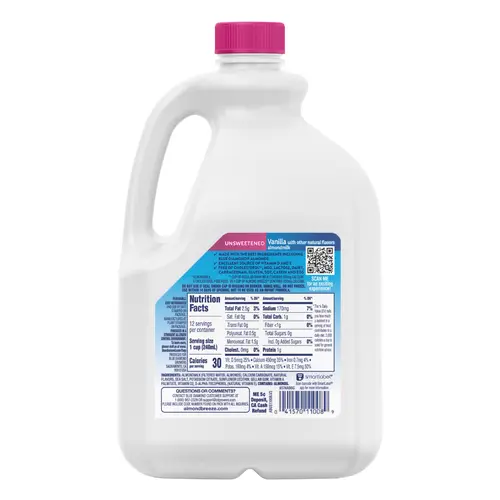 Almond Breeze Unsweetened Vanilla Almond Milk, 96 fl oz thumbnail 4