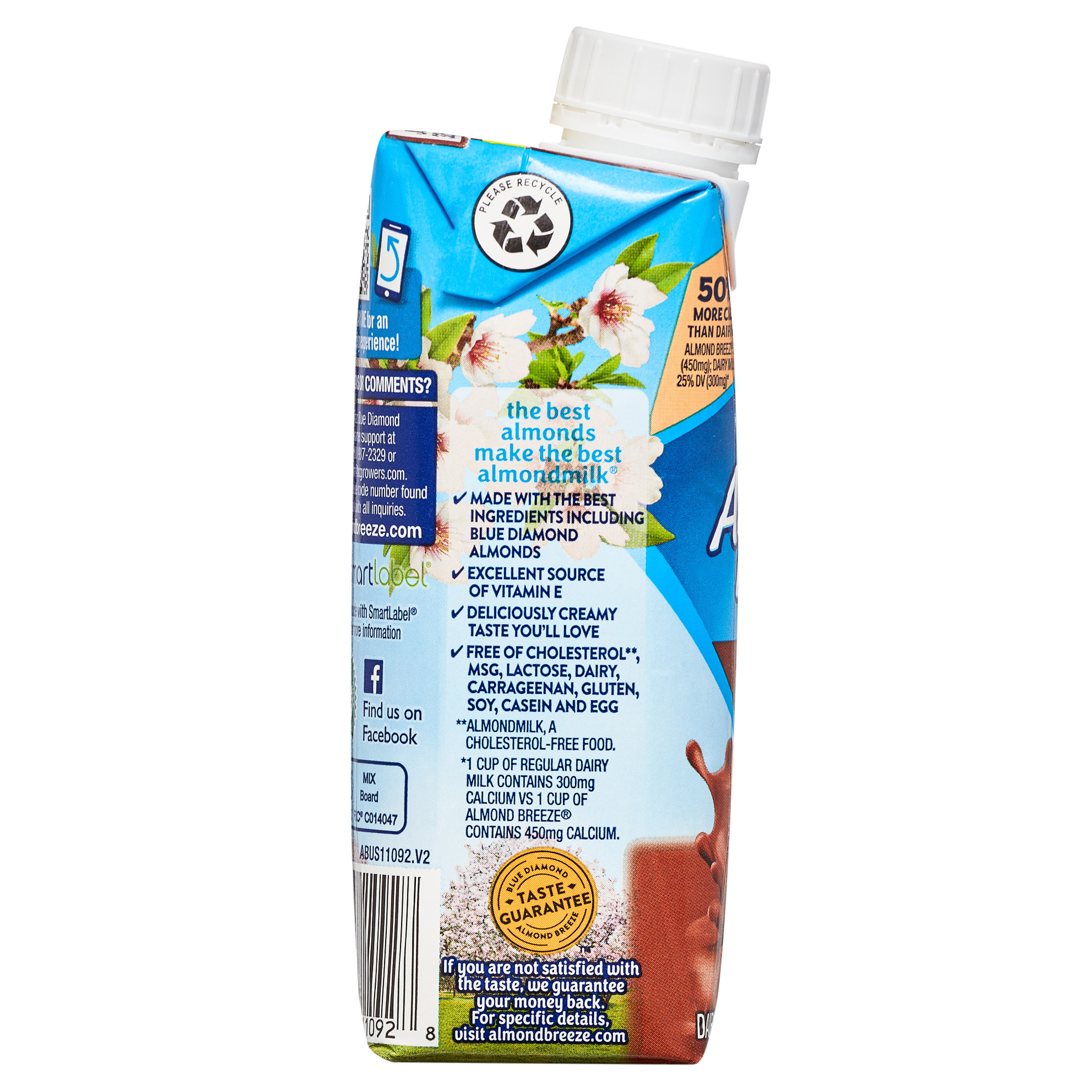 Almond Breeze Chocolate Almondmilk, Non GMO,  8 oz (Pack of 4), Shelf Stable, Cardboard Carton thumbnail 3