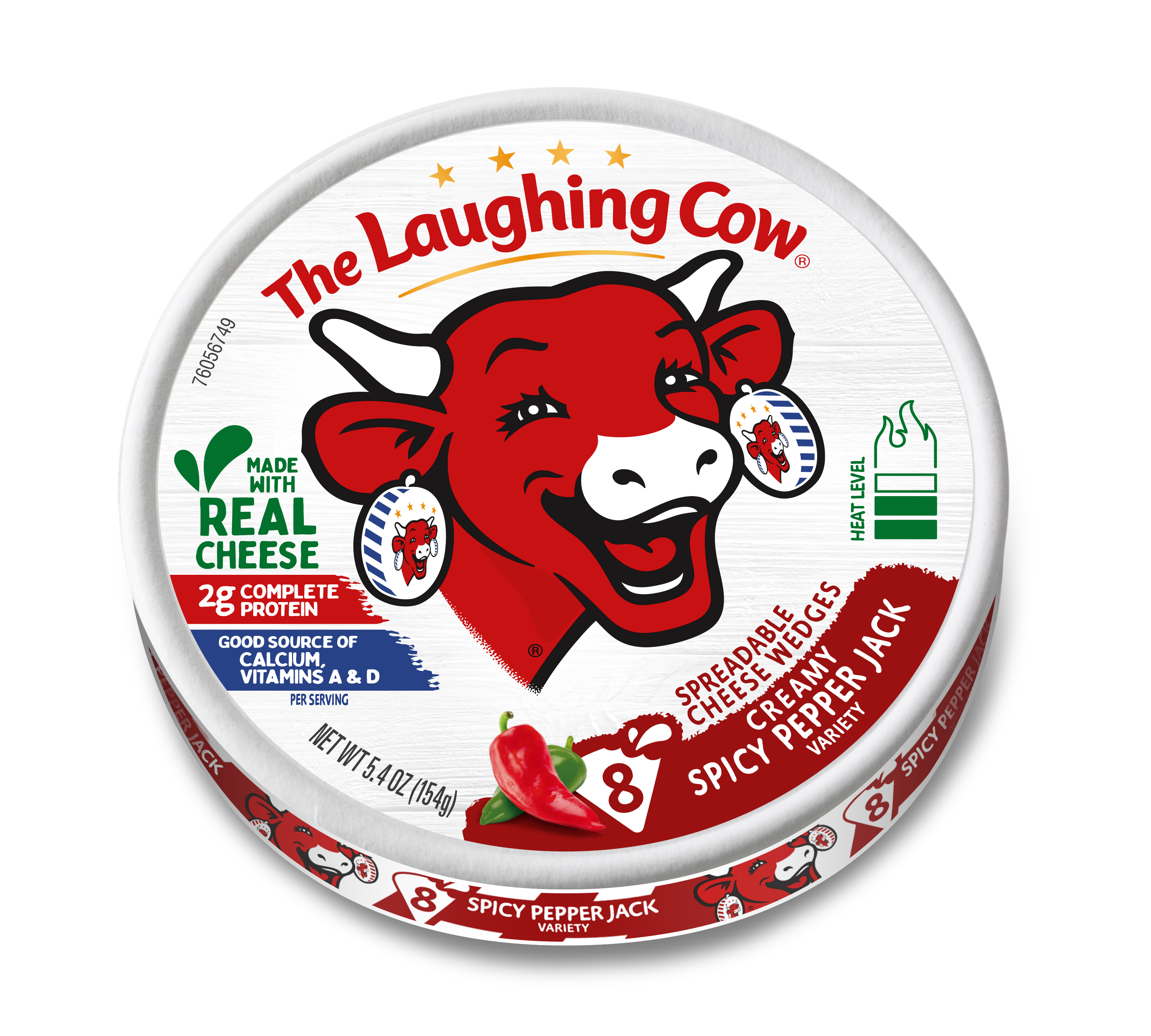 The Laughing Cow Creamy Spicy Pepper Jack Spreadable Cheese Wedge, 5.4 oz, Box, Refrigerated thumbnail 2