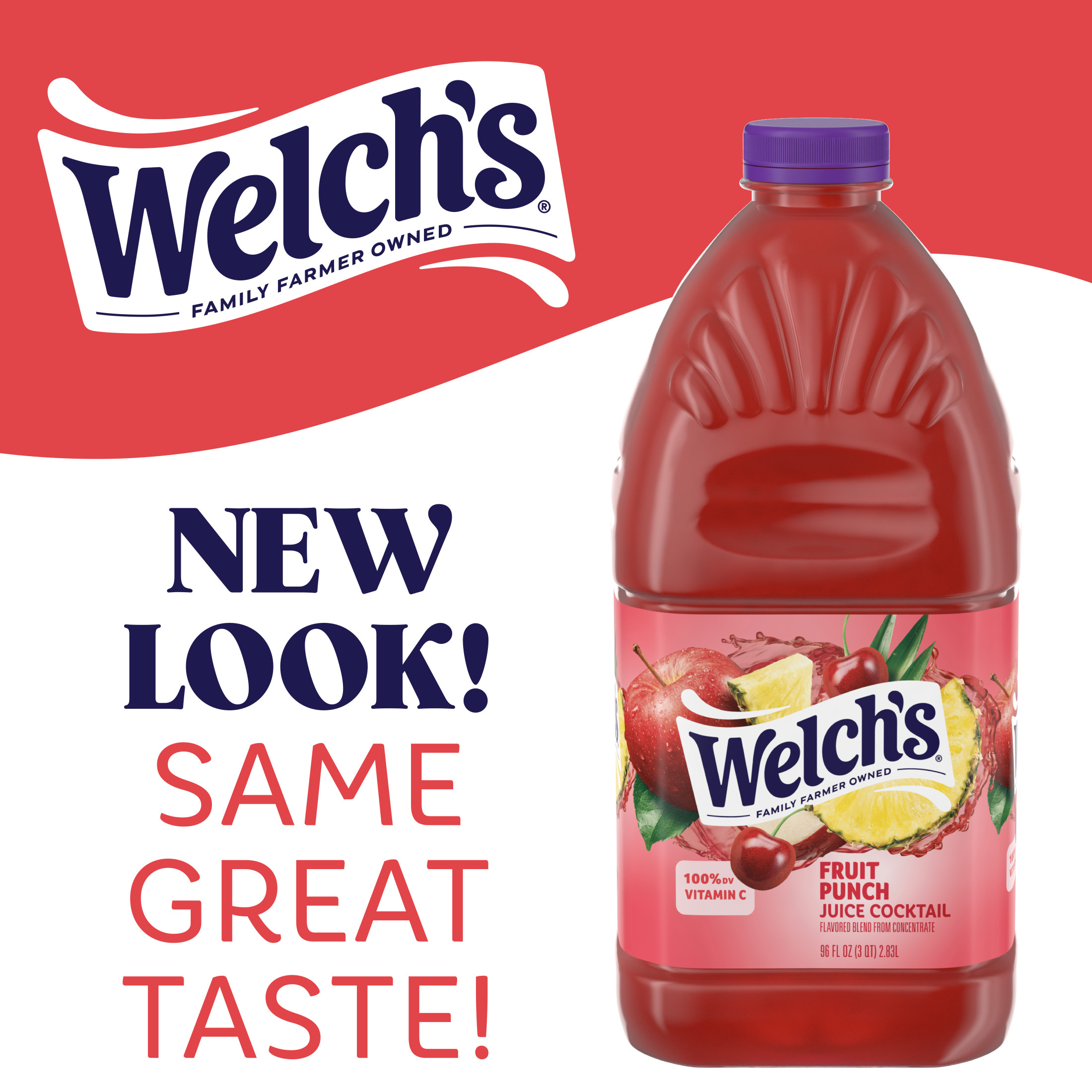 Welch's Fruit Punch Juice Cocktail, 96 fl oz Bottle thumbnail 2