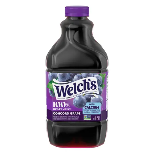 Welch's 100% Grape Juice with Calcium, Concord Grape, 64 fl oz Bottle