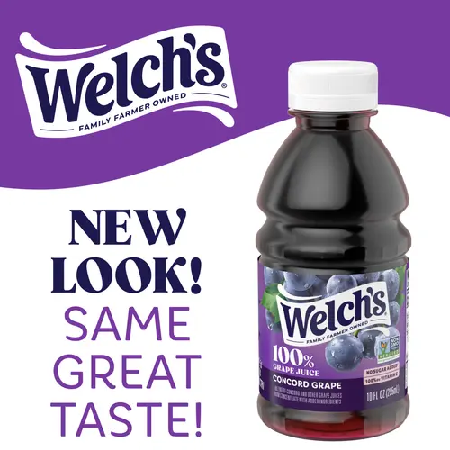 Welch's 100% Grape Juice, Concord Grape, 10 fl oz On-the-Go Bottle (Pack of 6) thumbnail 2