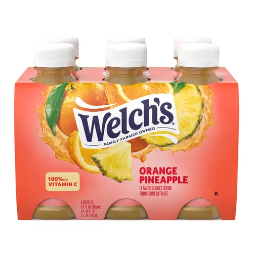 Welch's Orange Pineapple Juice Drink, 10 fl oz On-the-Go Bottle (Pack of 6)