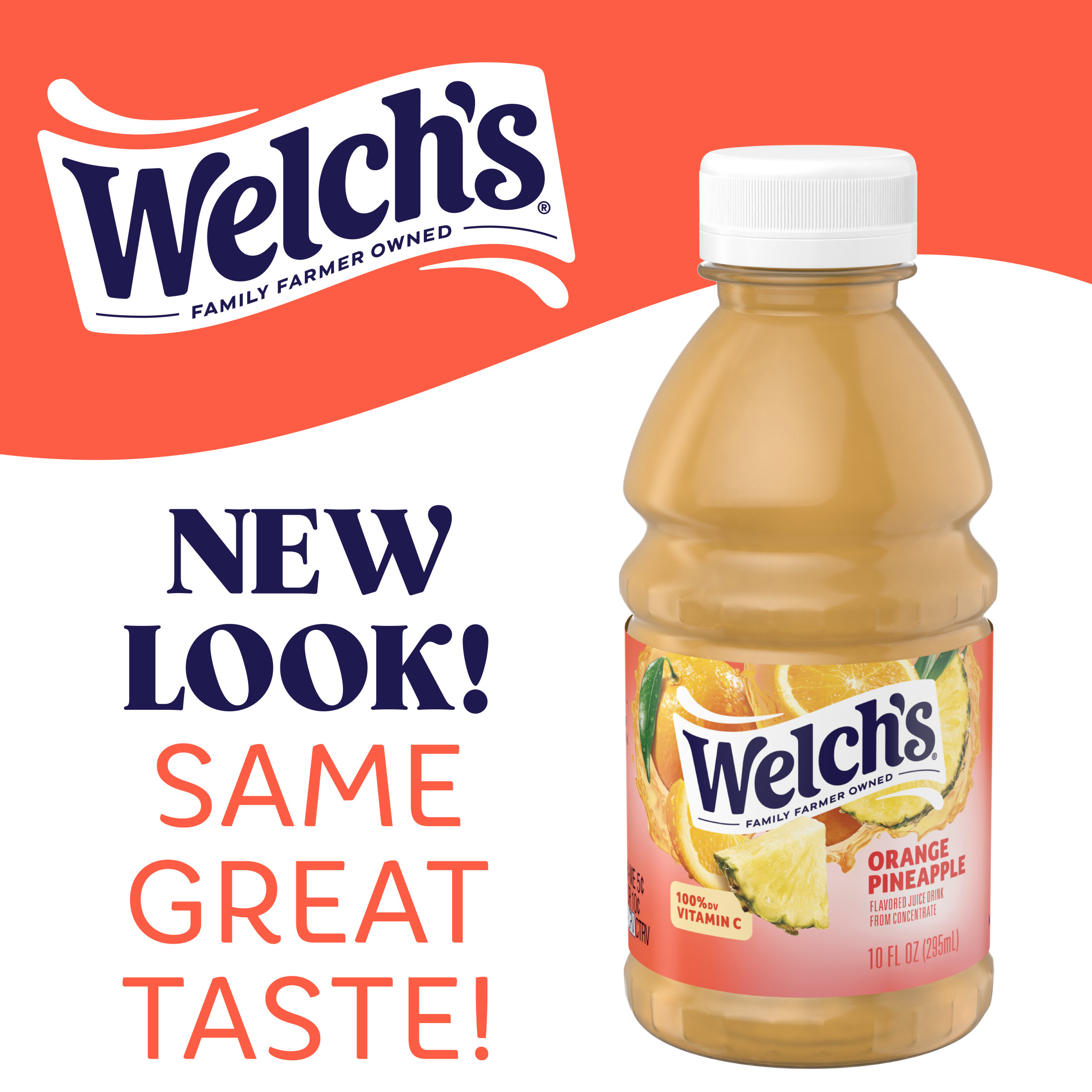 Welch's Orange Pineapple Juice Drink, 10 fl oz On-the-Go Bottle (Pack of 6) thumbnail 2