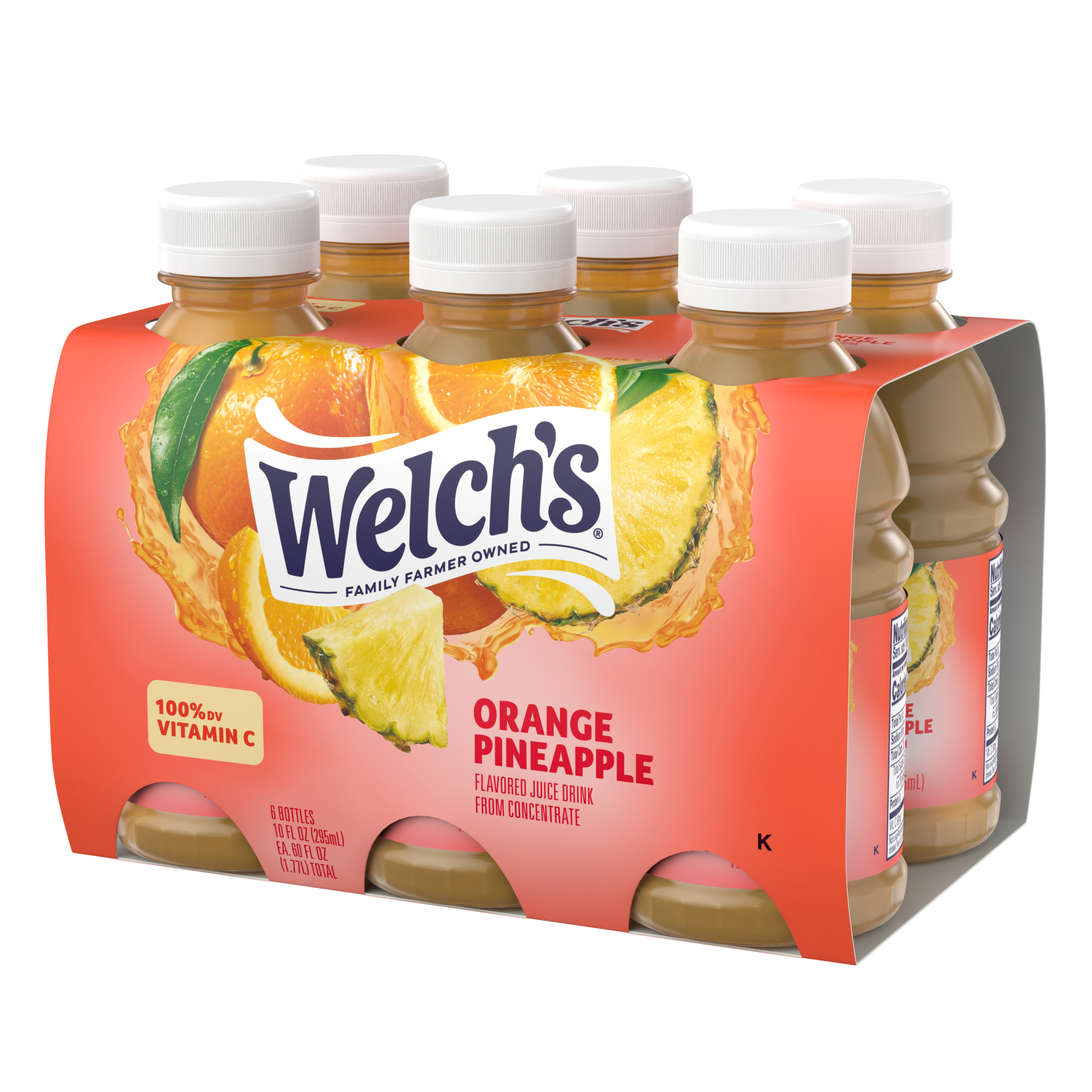 Welch's Orange Pineapple Juice Drink, 10 fl oz On-the-Go Bottle (Pack of 6) thumbnail 3