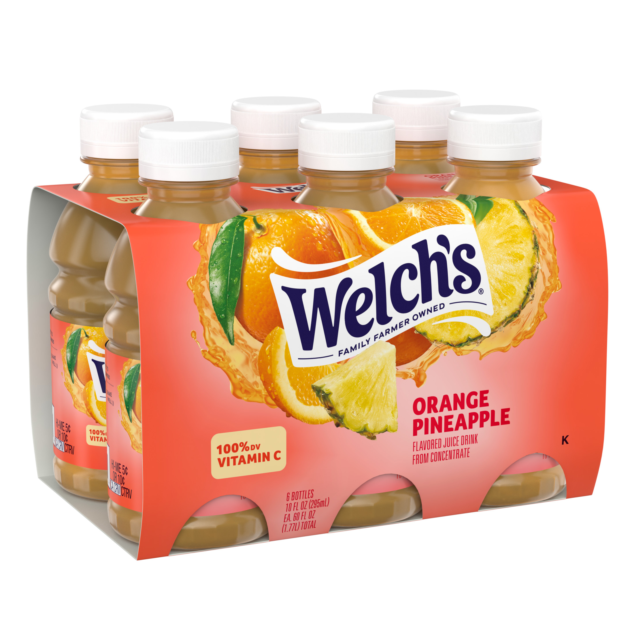 Welch's Orange Pineapple Juice Drink, 10 fl oz On-the-Go Bottle (Pack of 6) thumbnail 4