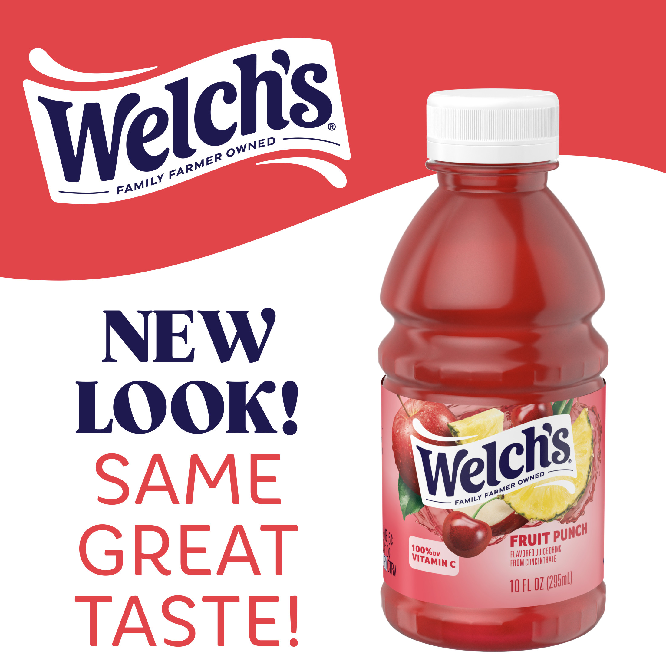 Welch's Fruit Punch Juice Drink, 10 fl oz On-the-Go Bottle (Pack of 6) thumbnail 2