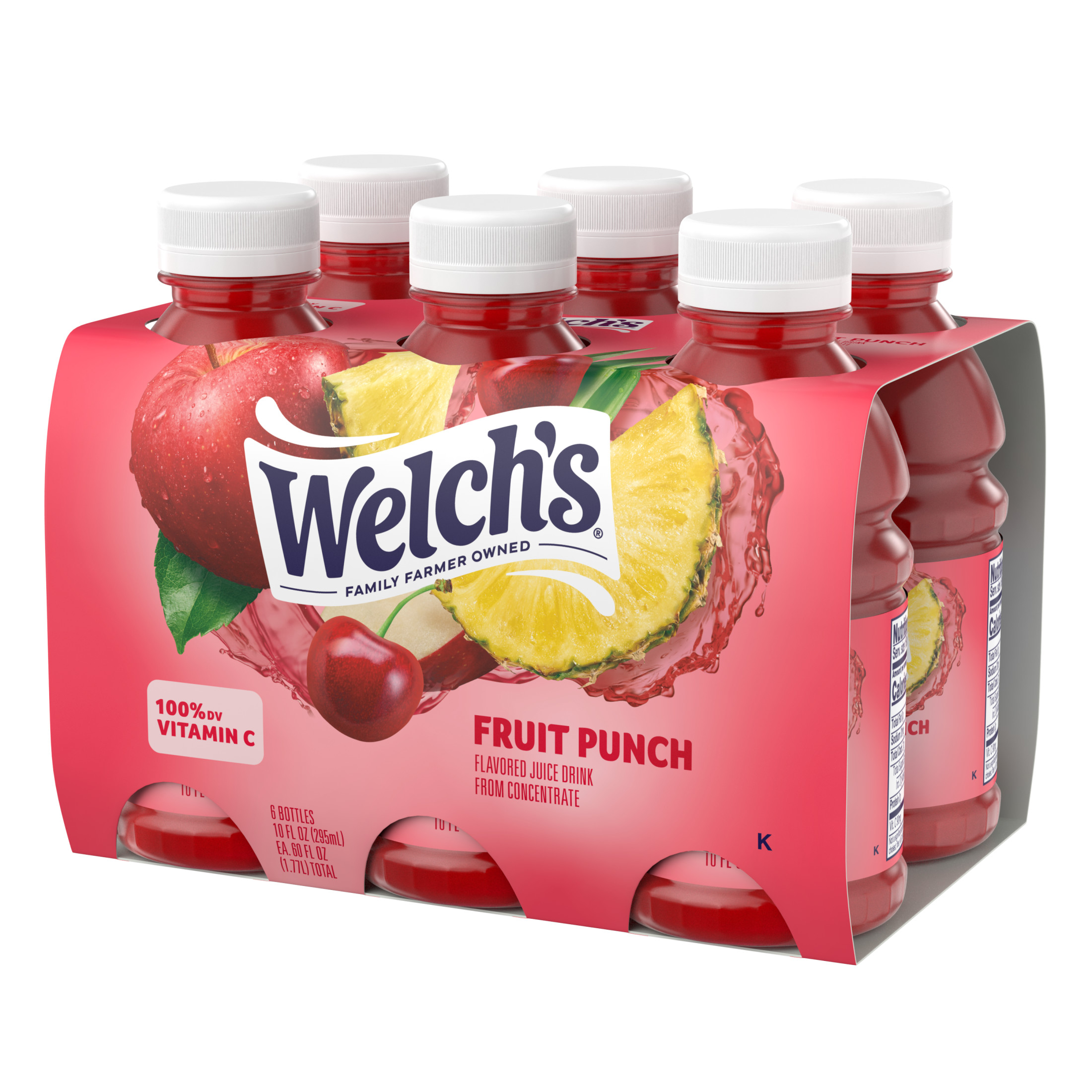 Welch's Fruit Punch Juice Drink, 10 fl oz On-the-Go Bottle (Pack of 6) thumbnail 3