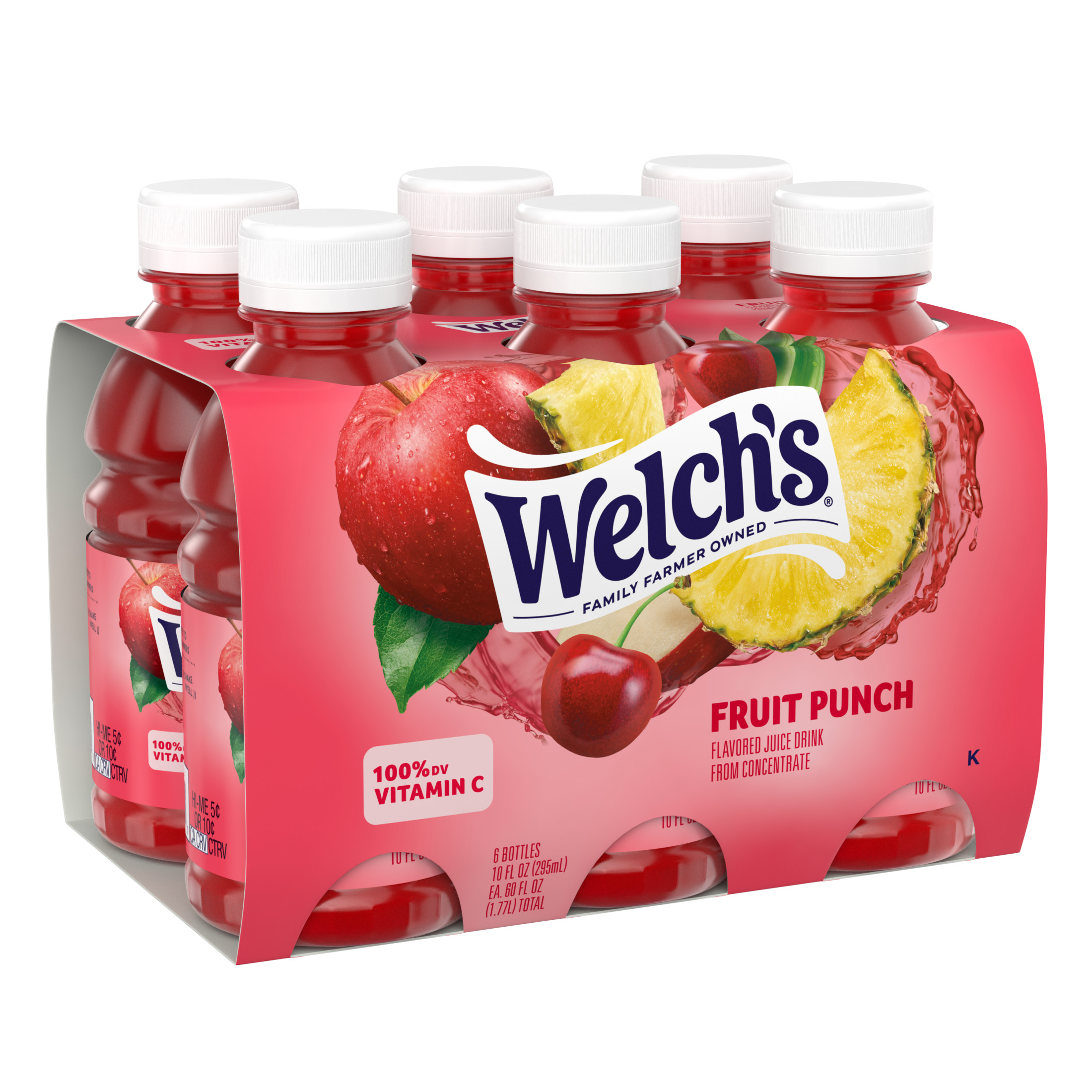 Welch's Fruit Punch Juice Drink, 10 fl oz On-the-Go Bottle (Pack of 6) thumbnail 4