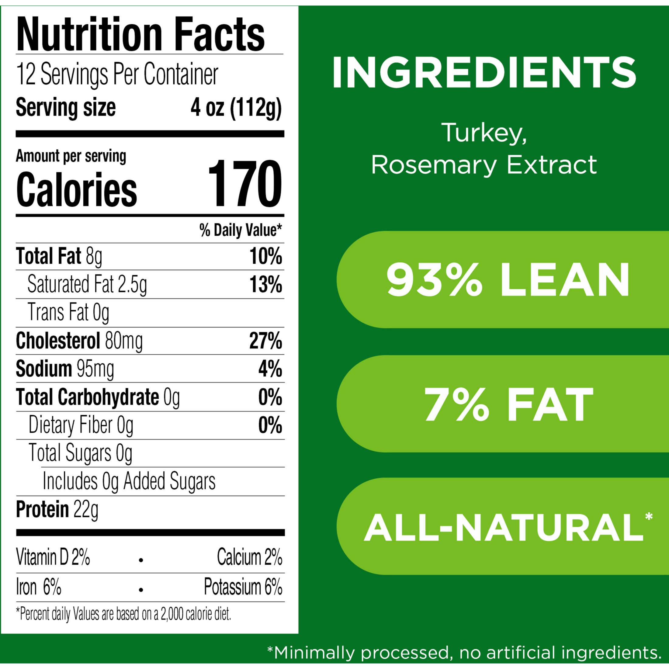 JENNIE-O Fresh Lean Ground Turkey, 93% Lean/7% Fat, All Natural, Refrigerated, 3 lb Plastic Tray thumbnail 4