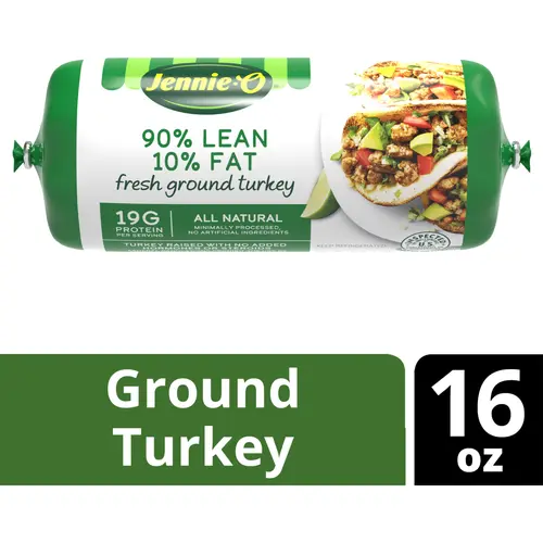 JENNIE-O Ground Turkey 90% Lean / 10% Fat - 1 lb. chub 16 oz