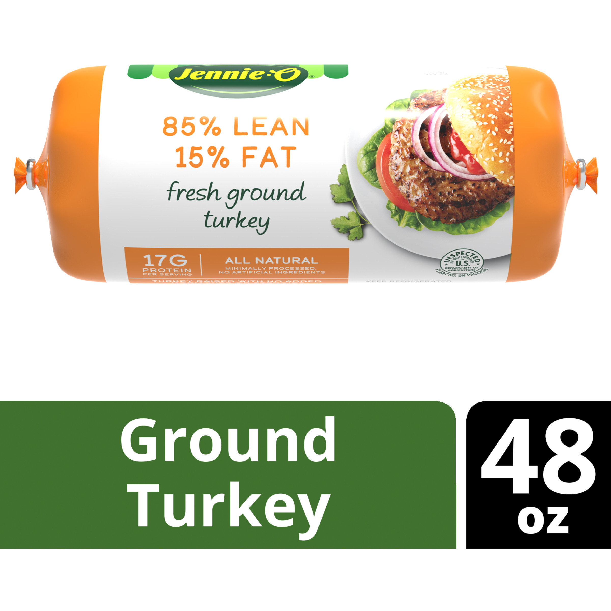 JENNIE-O Ground Turkey 85% Lean / 15% Fat - 3 lb. chub 48 oz