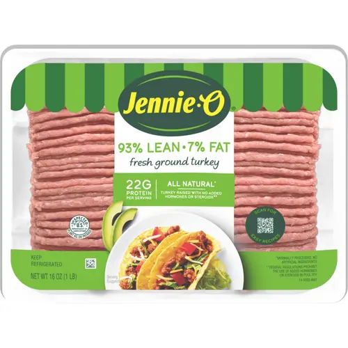 JENNIE-O Fresh Lean Ground Turkey, Fresh Meat, 93% Lean/7% Fat, *All Natural, 16 oz Plastic Tray thumbnail 4