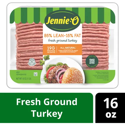 JENNIE-O Ground Turkey 85% Lean / 15% Fat - 1 lb. tray 16 oz