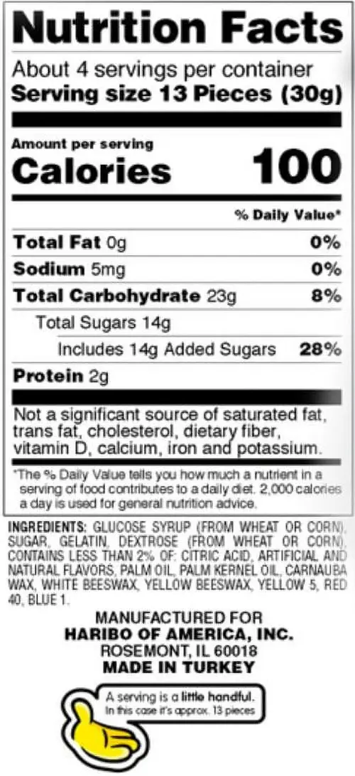 HARIBO Goldbears Gummies Original Assorted Fruit Flavor Gummy Candy, 4oz, Share Size Peg Bag thumbnail 2