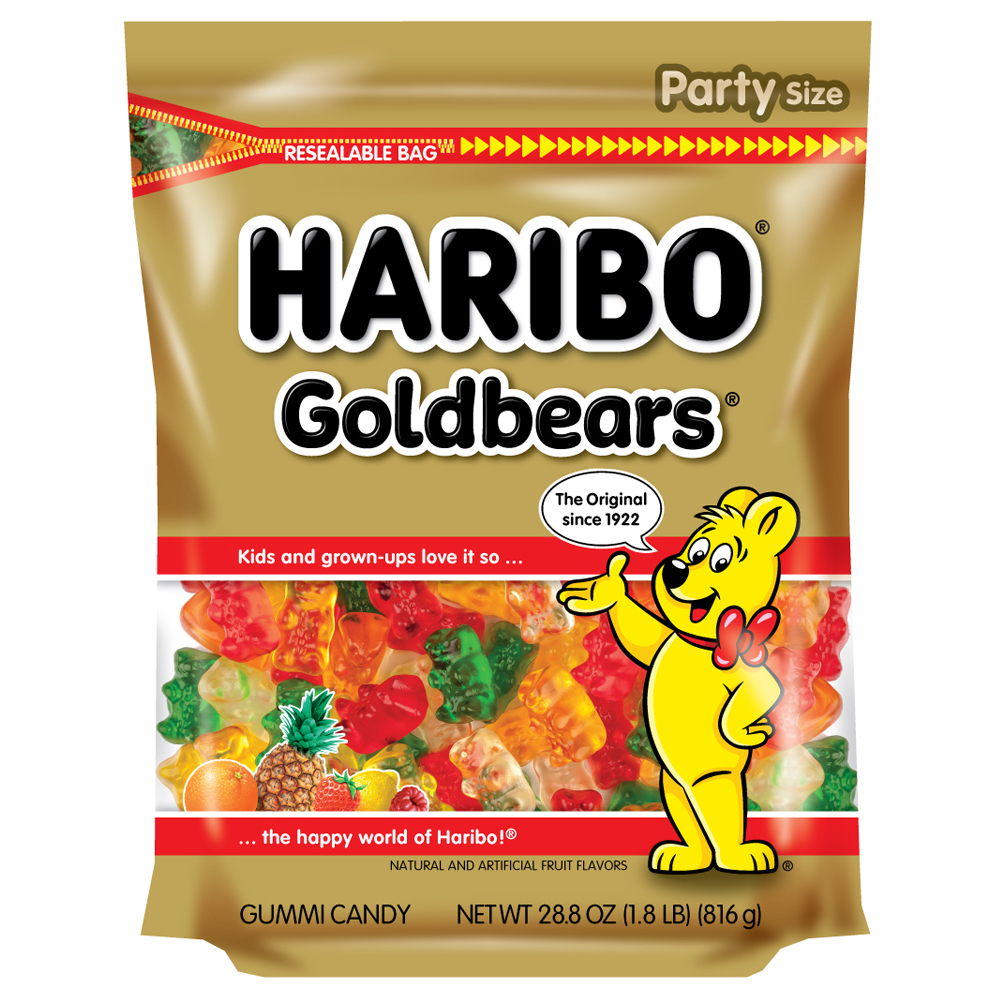 HARIBO Goldbears Gummies Original Assorted Fruit Flavor Gummy Candy, 28.8oz, Party Size Bag