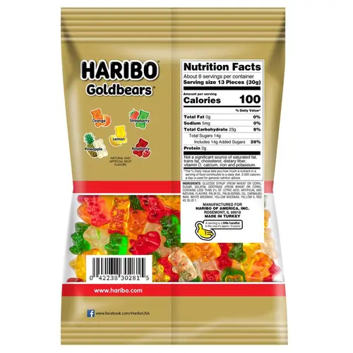 HARIBO Goldbears Gummies Original Assorted Fruit Flavor Gummy Candy, 8oz, Share Size Bag thumbnail 2