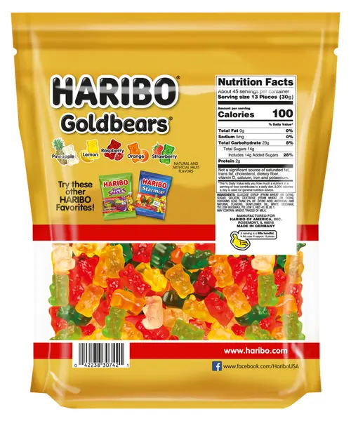 HARIBO Goldbears Gummies Original Assorted Fruit Flavor Gummy Candy, 3lb, Party Size Bag thumbnail 2
