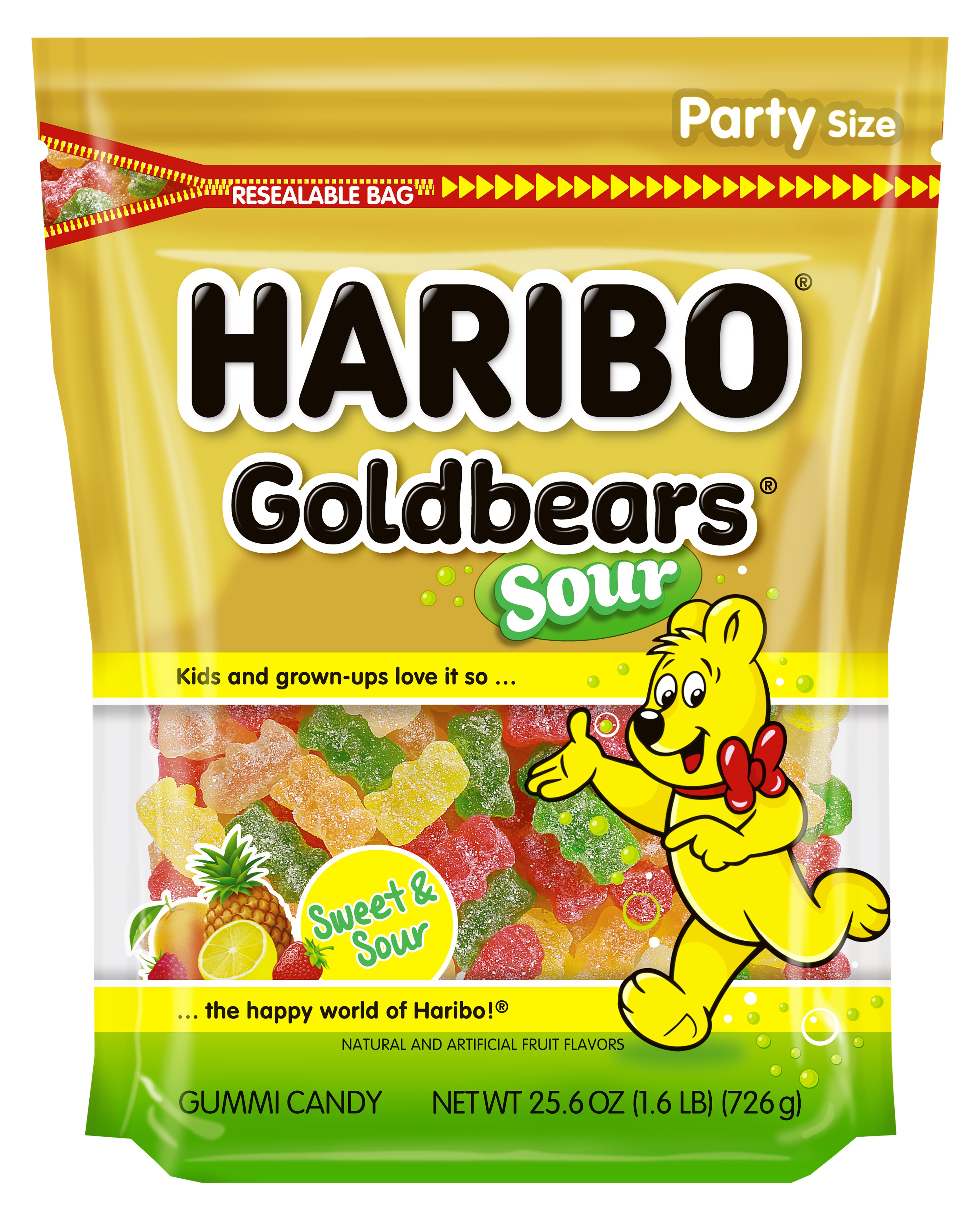 HARIBO Gold-Bears Sour Gummy Candy, 25.6 oz