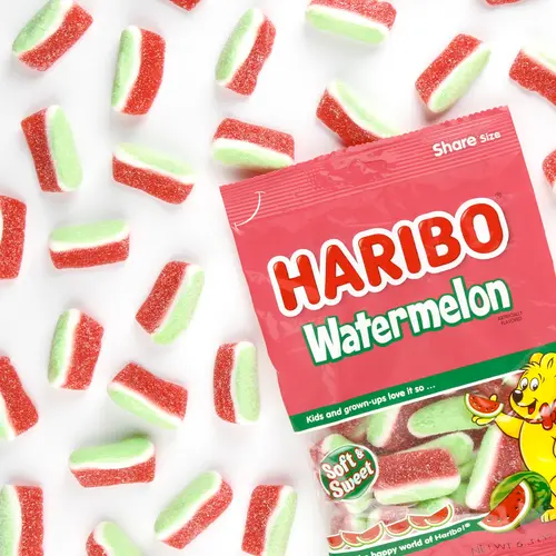 HARIBO Watermelon Gummies Fruity Watermelon Flavor Gummy Candy, 6.3oz, Share Size Bag thumbnail 3