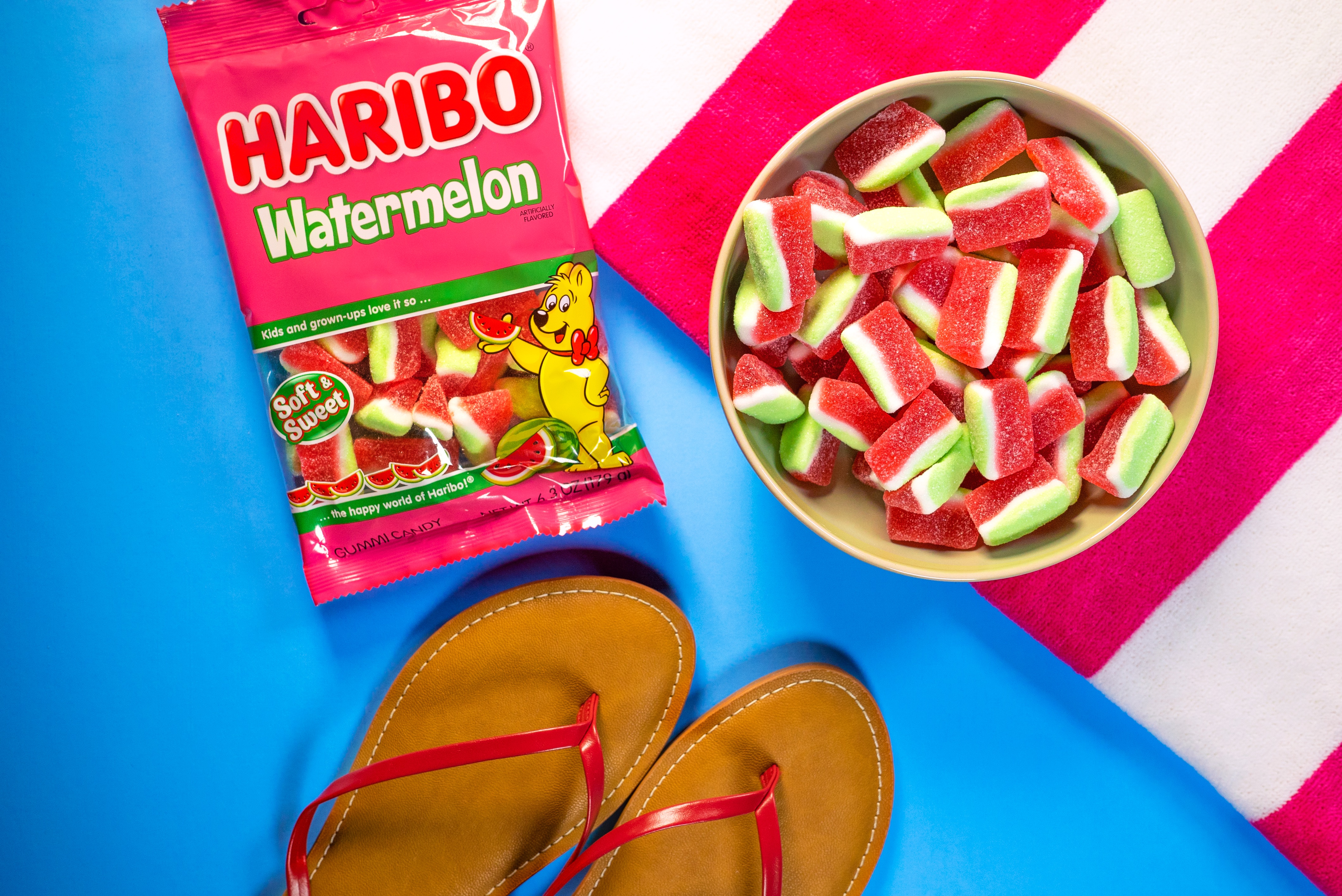 HARIBO Watermelon Gummies Fruity Watermelon Flavor Gummy Candy, 6.3oz, Share Size Bag thumbnail 4