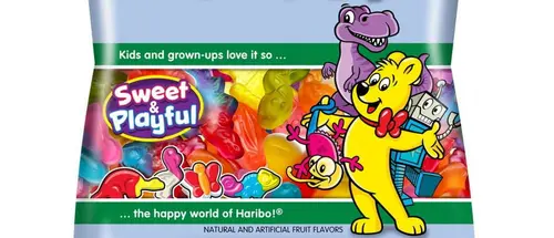 HARIBO Funtastic Mix Gummies Original Assorted Fun Shapes and Fruit Flavor Gummy Candy, 4oz, Share Size Peg Bag thumbnail 3