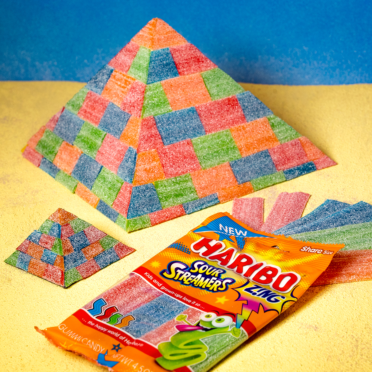 HARIBO Zing Sour Streamers Gummies Original Assorted Fruit Flavor Sour Gummy Candy, 7.2oz, Share Size Bag thumbnail 4