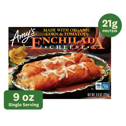 Amy's Frozen Meals, Cheese Enchilada, Gluten Free Microwave Meals, 9 oz