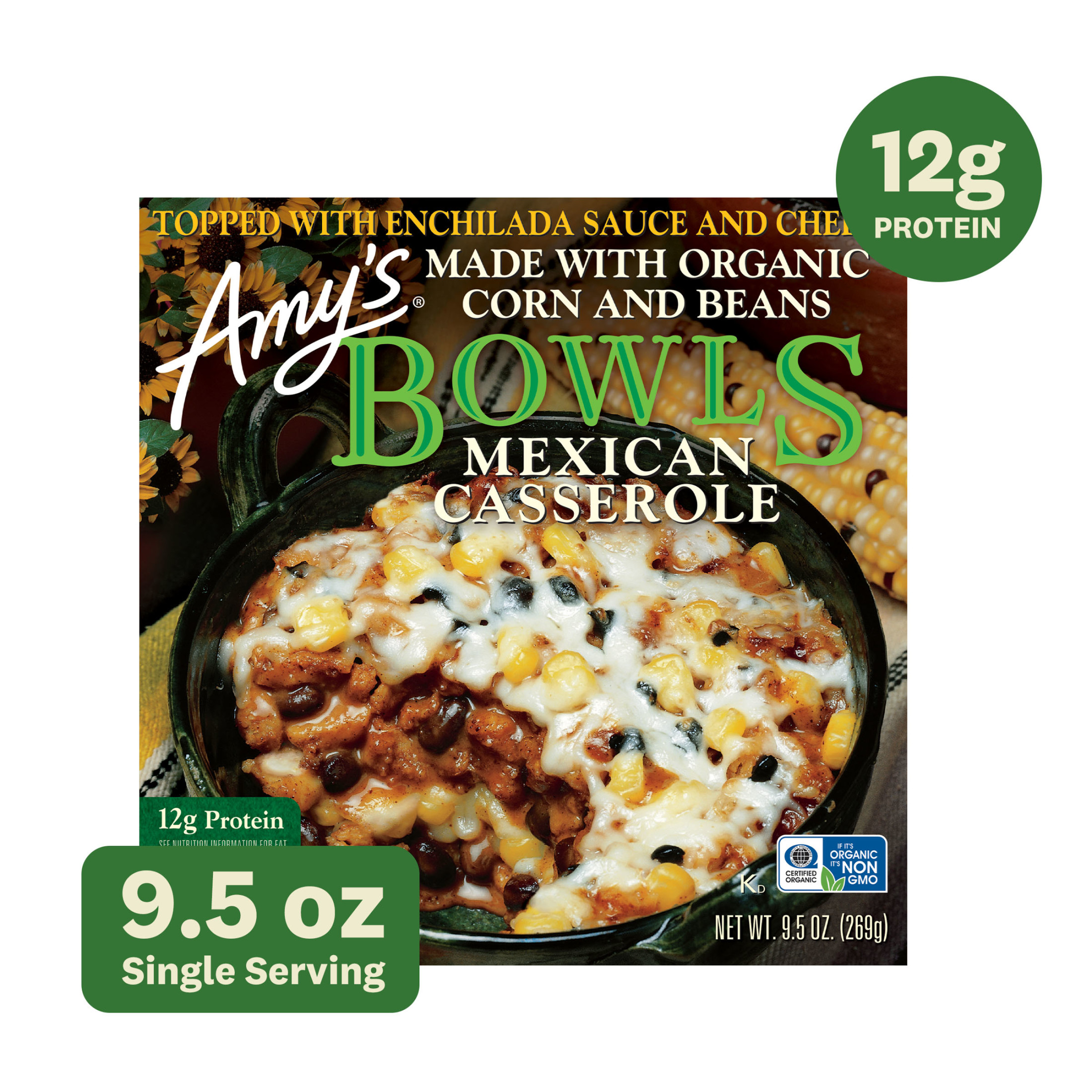 Amy's Frozen Meals, Mexican Casserole Bowl, Microwave Meals, 9.5 oz