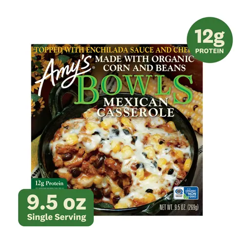 Amy's Frozen Meals, Mexican Casserole Bowl, Microwave Meals, 9.5 oz