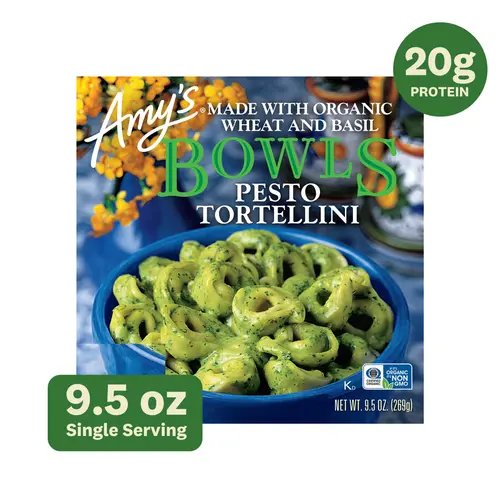 Amy's Frozen Meals, Pesto Tortellini Bowl, Microwave Meals, 9.5 oz