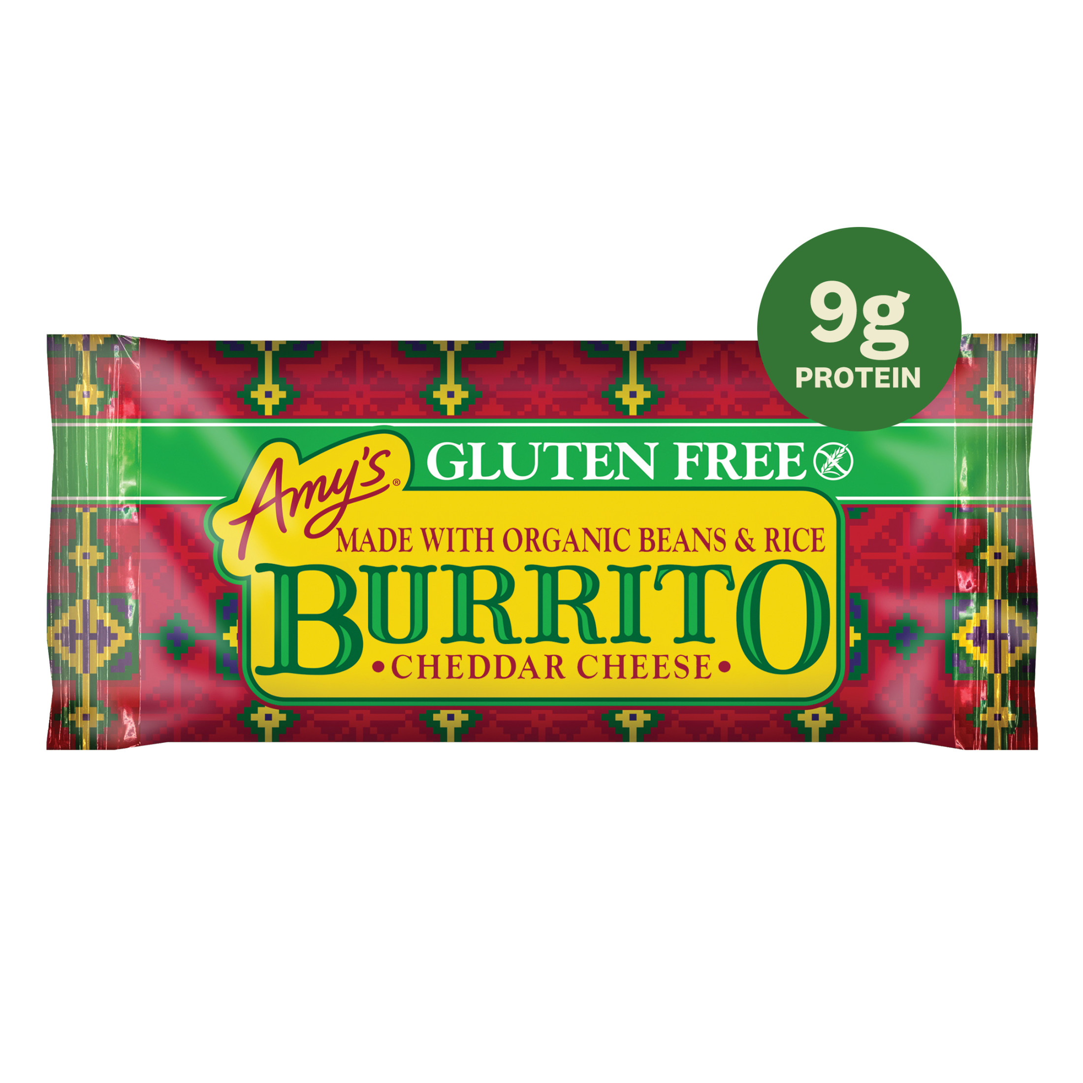 Amy's Frozen Meals, Gluten Free Cheddar Cheese Burrito, Microwave Meals, 5.5 oz