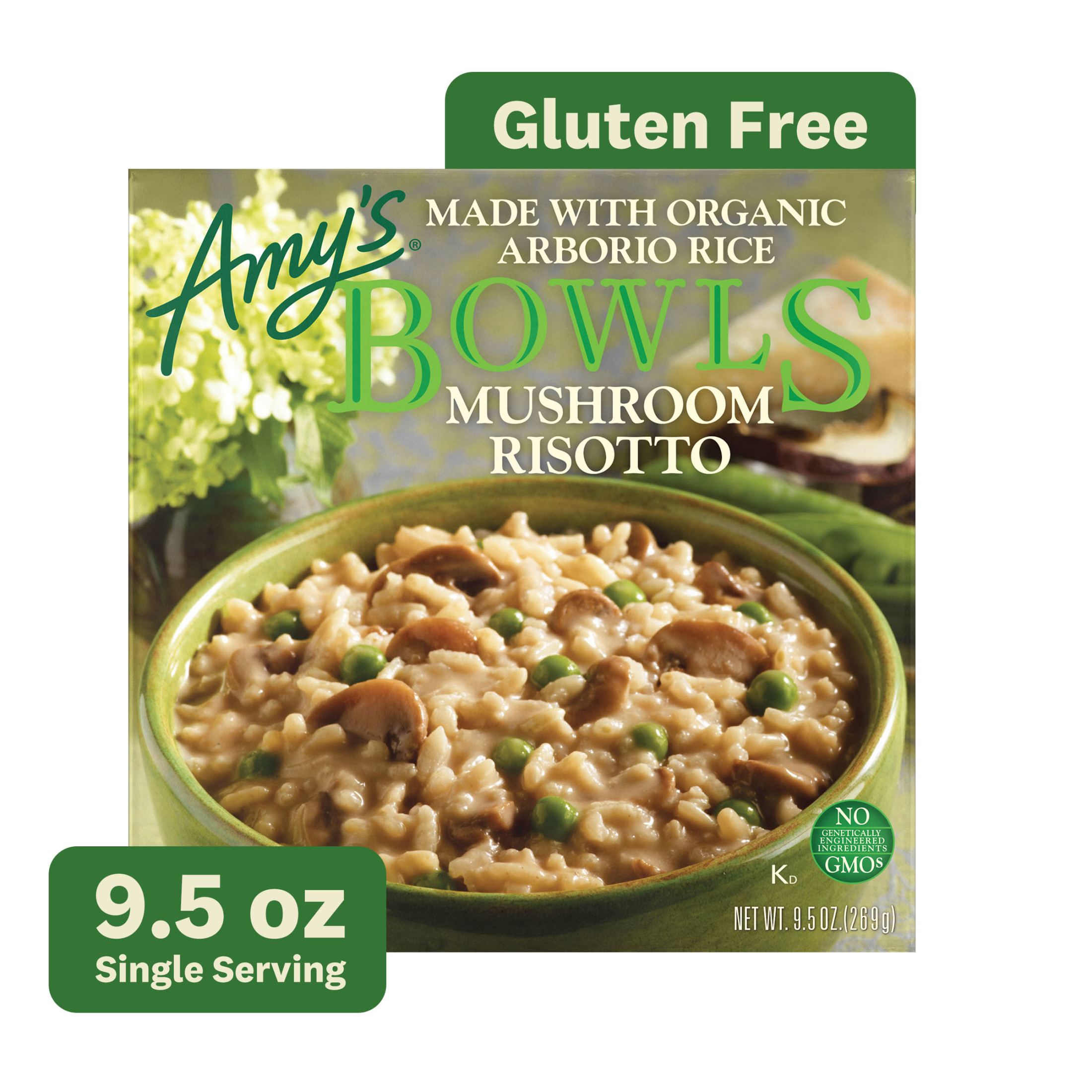 Amy's Frozen Meals, Mushroom Risotto Bowl, Microwave Meals, 9.5 oz