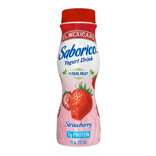 El Mexicano Saborico, Strawberry Protein Yogurt Drink 7 fl oz Bottle