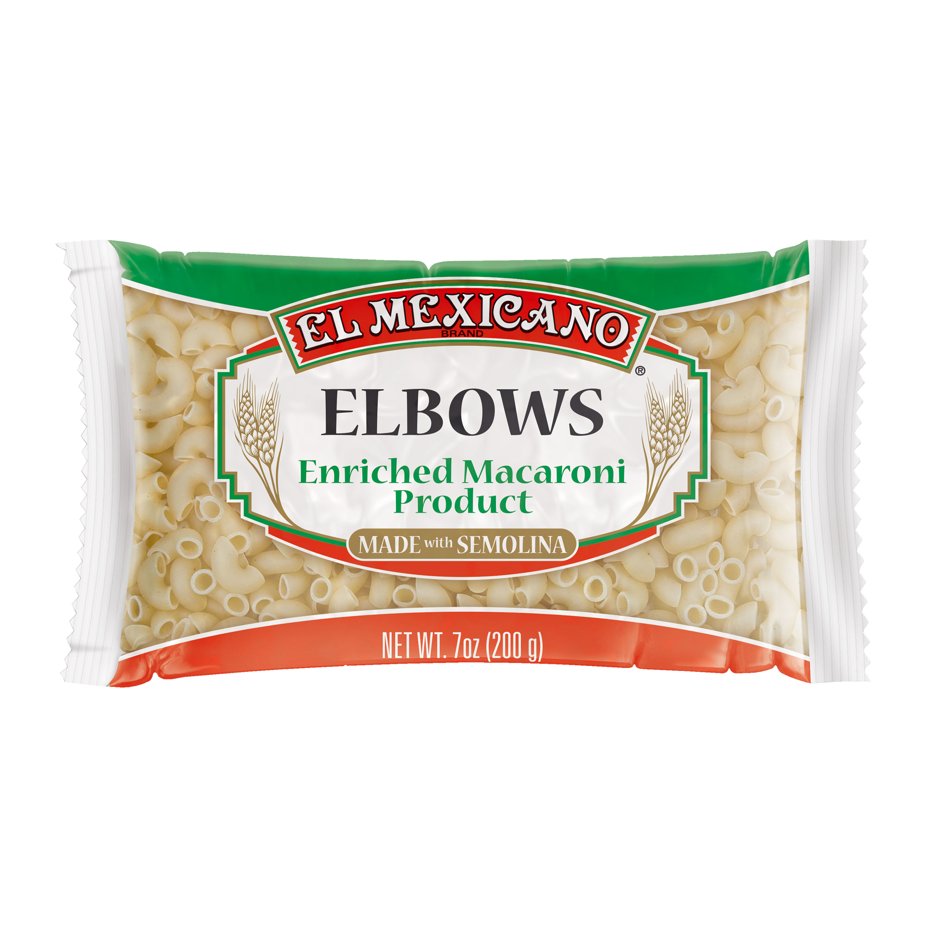 El Mexicano Elbow Pasta, Coditos, 7 oz Bag