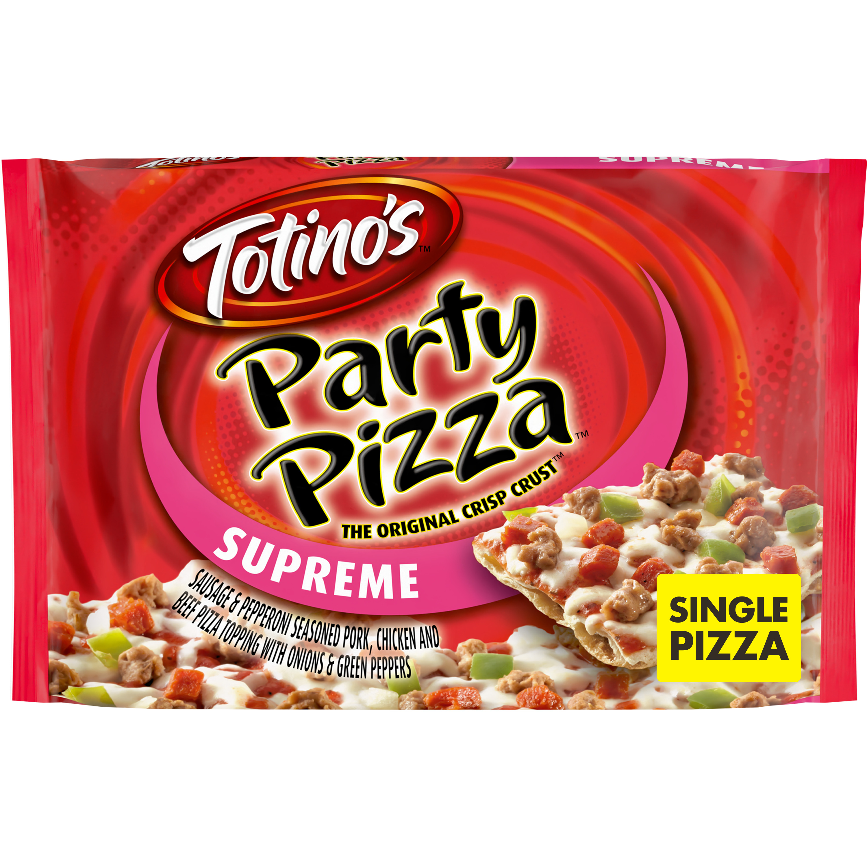 Totino's Party Pizza, Supreme, Frozen Snacks, 1 Ct, 10.9 oz