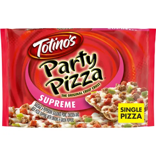 Totino's Party Pizza, Supreme, Frozen Snacks, 1 Ct, 10.9 oz