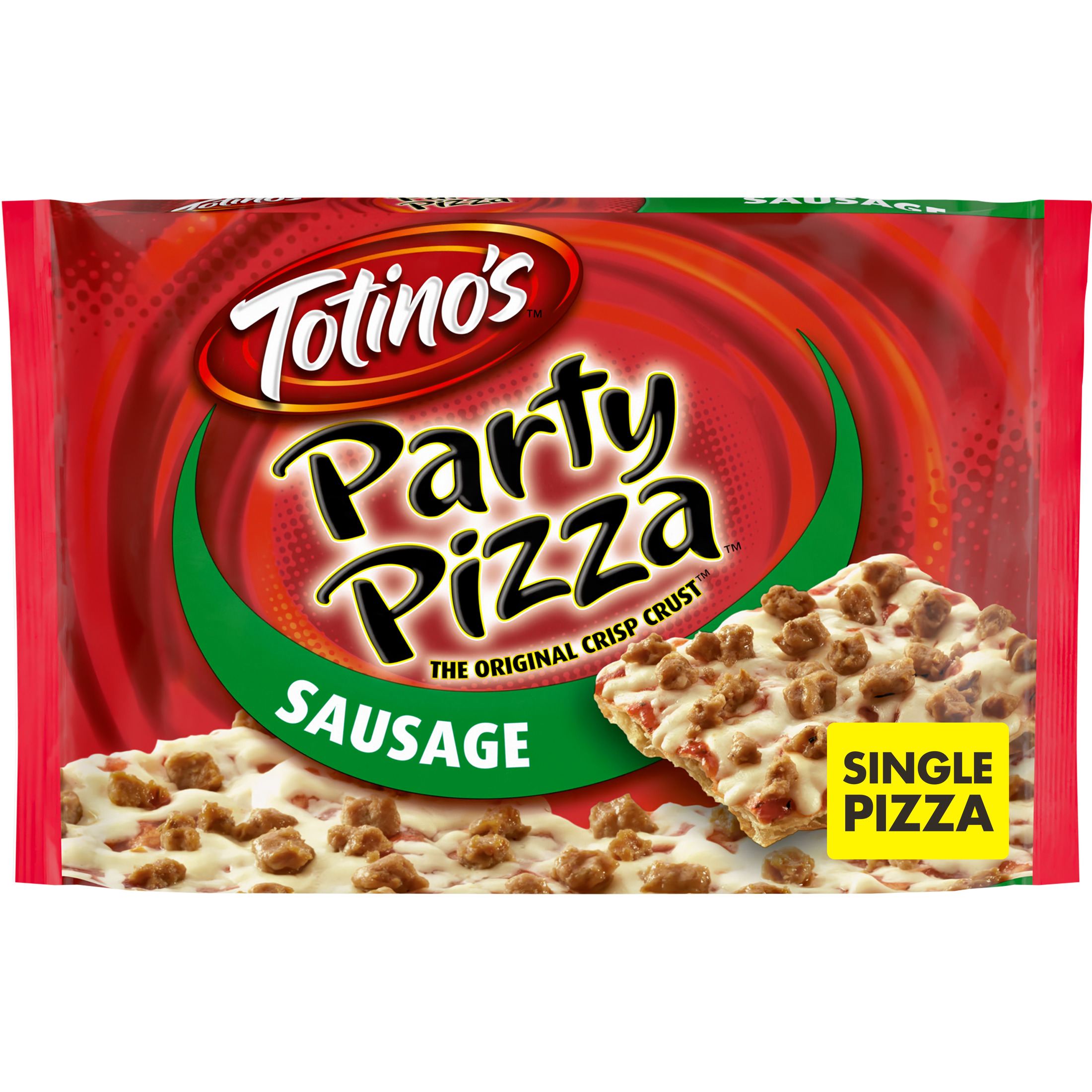 Totino's Party Pizza, Sausage, Frozen Snacks, 2 Servings, 1 ct