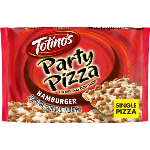 Totino's Party Pizza, Hamburger, Frozen Snacks, 1 Ct, 10.9 oz