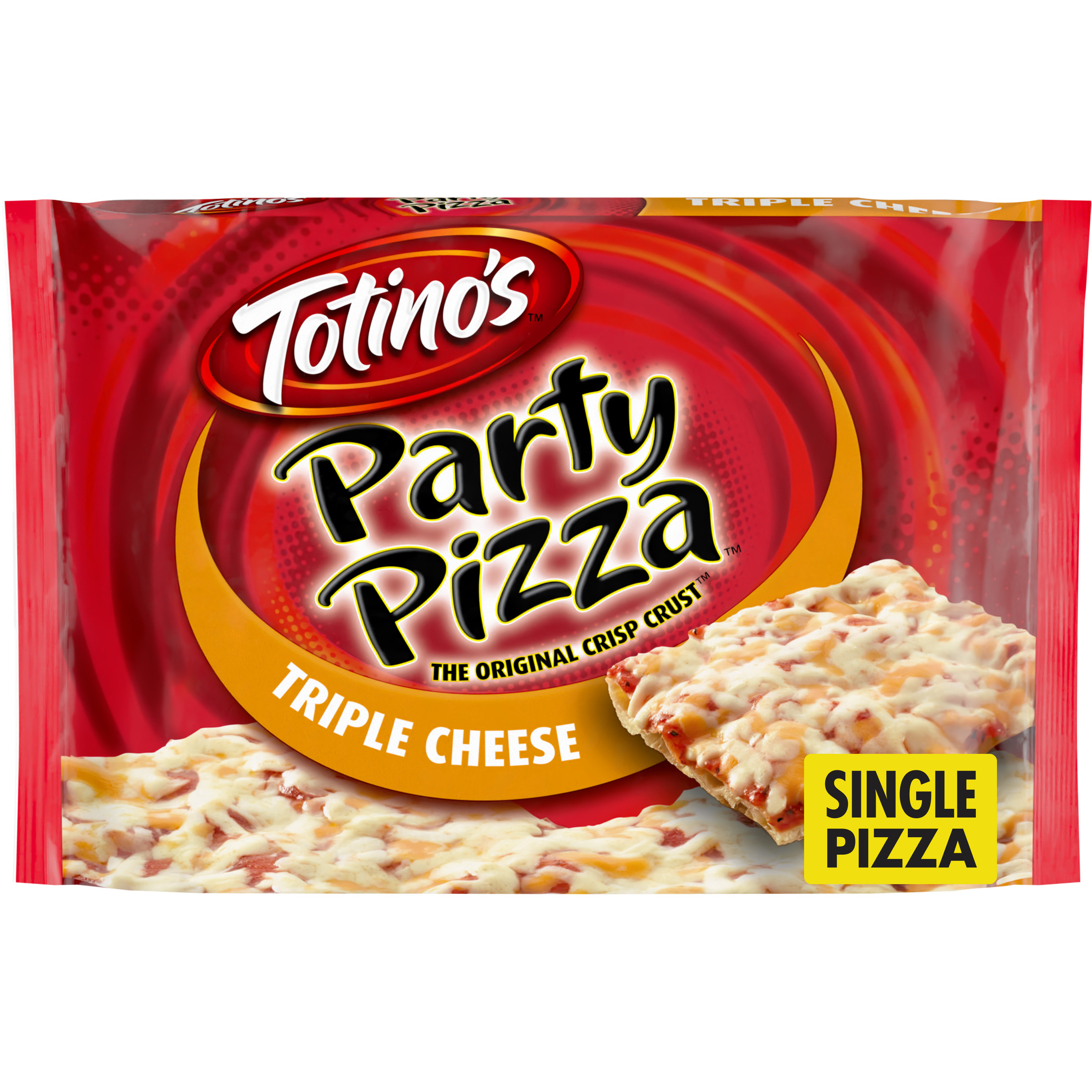 Totino's Party Pizza, Triple Cheese, Frozen Snacks, 1 Ct, 9.8 oz