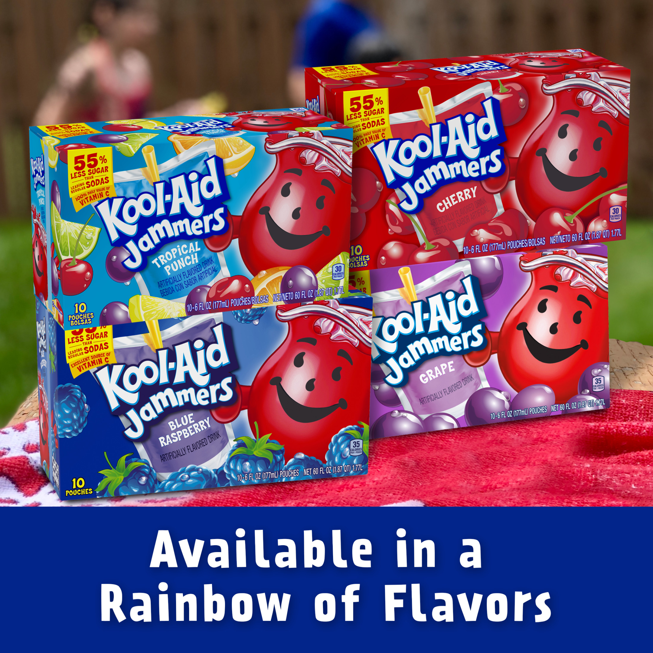 Kool Aid Jammers Blue Raspberry Kids Drink 0% Juice Box Pouches, 10 Ct Box, 6 fl oz Pouches thumbnail 4