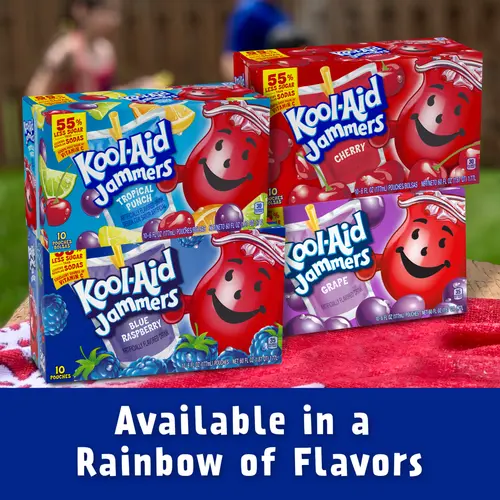 Kool Aid Jammers Blue Raspberry Kids Drink 0% Juice Box Pouches, 10 Ct Box, 6 fl oz Pouches thumbnail 4