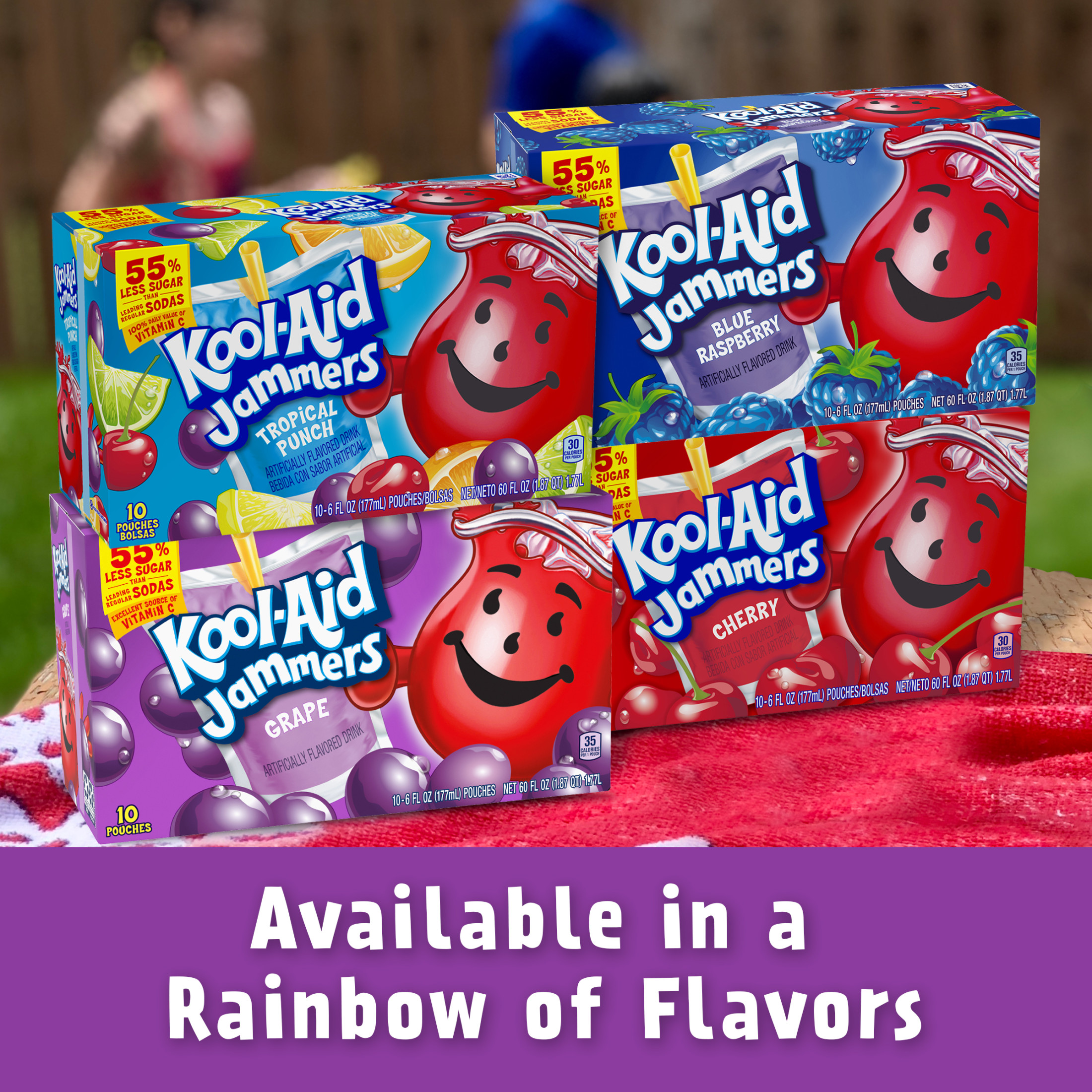 Kool Aid Jammers Grape Kids Drink 0% Juice Box Pouches, 10 Ct Box, 6 fl oz Pouches thumbnail 2