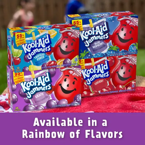 Kool Aid Jammers Grape Kids Drink 0% Juice Box Pouches, 10 Ct Box, 6 fl oz Pouches thumbnail 2