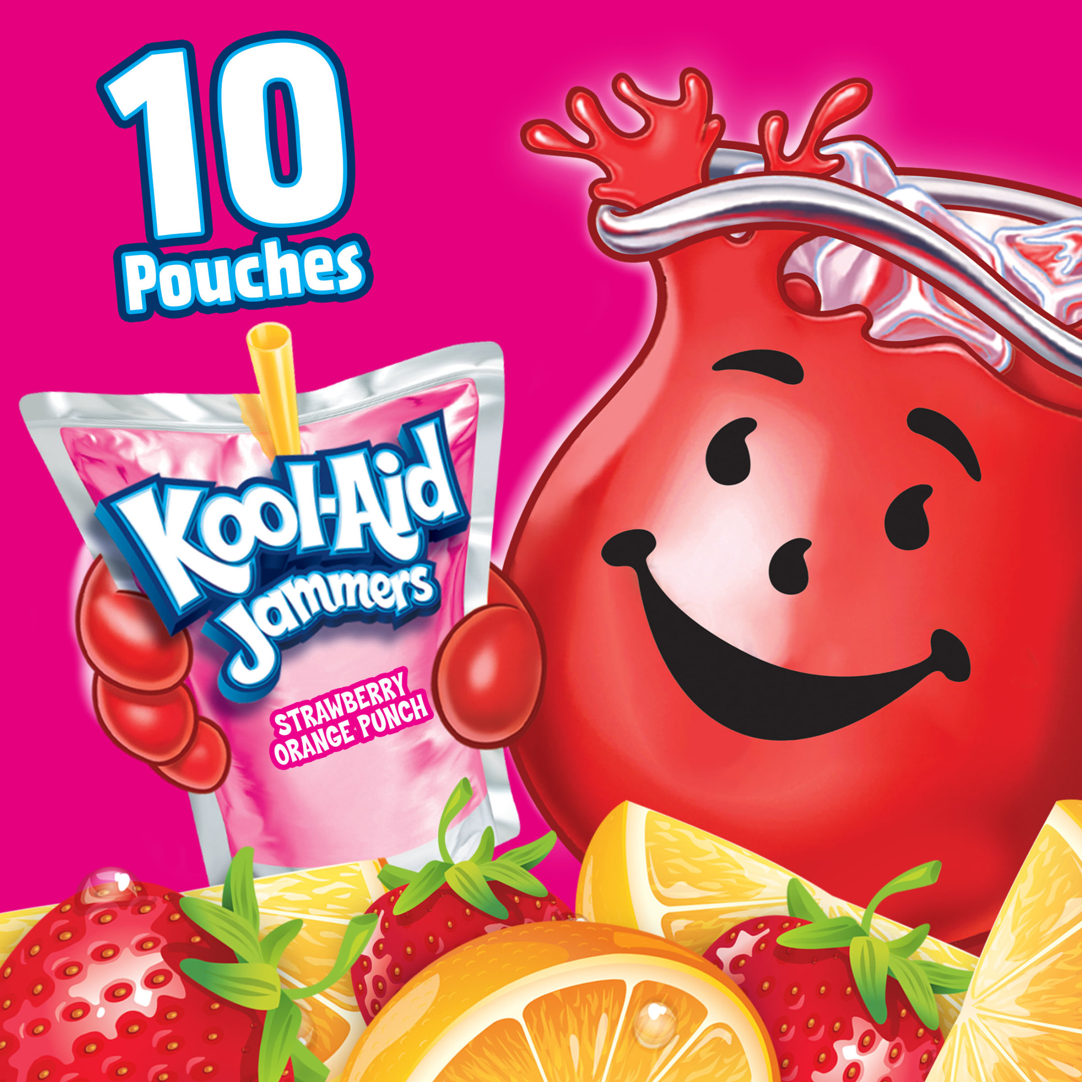 Kool-Aid Jammers Sharkleberry Fin Strawberry Orange Punch Kids Drink 0% Juice Box Pouches, 10 Ct Box, 6 fl oz Pouches thumbnail 3