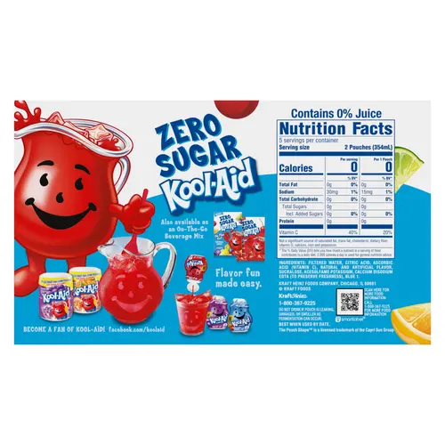Kool-Aid Jammers Tropical Punch Zero Sugar Kids Drink Juice Box Pouches, 10 ct Box, 6 fl oz Pouches thumbnail 4